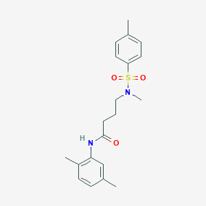 molecular formula C20H26N2O3S B7537891 N-(2,5-Dimethyl-phenyl)-4-[methyl-(toluene-4-sulfonyl)-amino]-butyramide 