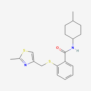 molecular formula C19H24N2OS2 B7537905 N-(4-methylcyclohexyl)-2-[(2-methyl-1,3-thiazol-4-yl)methylsulfanyl]benzamide 