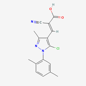 (E)-3-[5-chloro-1-(2,5-dimethylphenyl)-3-methylpyrazol-4-yl]-2-cyanoprop-2-enoic acid