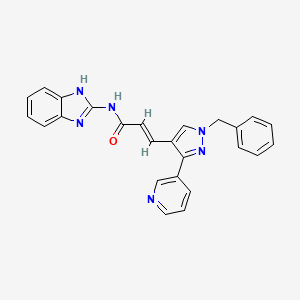 molecular formula C25H20N6O B7537908 (E)-N-(1H-benzimidazol-2-yl)-3-(1-benzyl-3-pyridin-3-ylpyrazol-4-yl)prop-2-enamide 