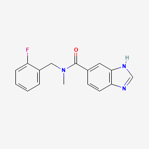 molecular formula C16H14FN3O B7537927 N-[(2-fluorophenyl)methyl]-N-methyl-3H-benzimidazole-5-carboxamide 