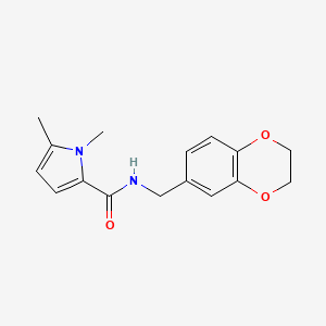 molecular formula C16H18N2O3 B7537928 N-(2,3-dihydro-1,4-benzodioxin-6-ylmethyl)-1,5-dimethylpyrrole-2-carboxamide 