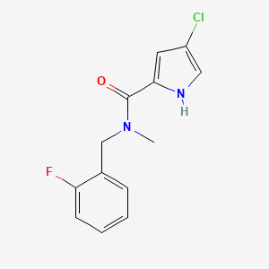 molecular formula C13H12ClFN2O B7537934 4-chloro-N-[(2-fluorophenyl)methyl]-N-methyl-1H-pyrrole-2-carboxamide 