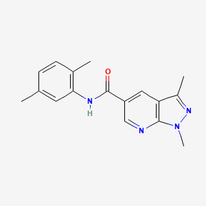 molecular formula C17H18N4O B7537942 N-(2,5-dimethylphenyl)-1,3-dimethylpyrazolo[3,4-b]pyridine-5-carboxamide 
