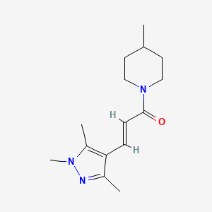 (E)-1-(4-methylpiperidin-1-yl)-3-(1,3,5-trimethylpyrazol-4-yl)prop-2-en-1-one