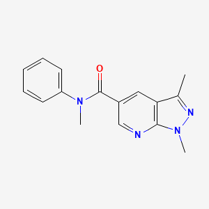 molecular formula C16H16N4O B7537963 N,1,3-trimethyl-N-phenylpyrazolo[3,4-b]pyridine-5-carboxamide 