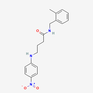 molecular formula C18H21N3O3 B7537992 N-[(2-methylphenyl)methyl]-4-(4-nitroanilino)butanamide 