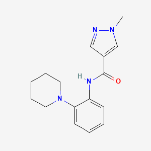 molecular formula C16H20N4O B7537998 1-methyl-N-(2-piperidin-1-ylphenyl)pyrazole-4-carboxamide 