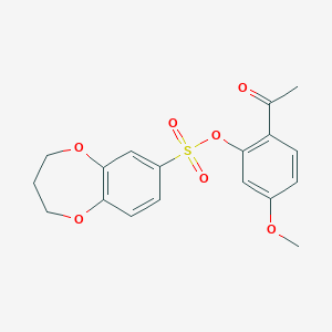 molecular formula C18H18O7S B7538008 (2-acetyl-5-methoxyphenyl) 3,4-dihydro-2H-1,5-benzodioxepine-7-sulfonate 