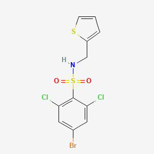 molecular formula C11H8BrCl2NO2S2 B7538025 4-bromo-2,6-dichloro-N-(thiophen-2-ylmethyl)benzenesulfonamide 