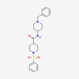 molecular formula C24H31N3O3S B7538047 1-Benzenesulfonyl-piperidine-4-carboxylic acid (1-benzyl-piperidin-4-yl)-amide 