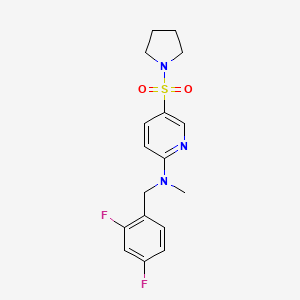 molecular formula C17H19F2N3O2S B7538071 N-[(2,4-difluorophenyl)methyl]-N-methyl-5-pyrrolidin-1-ylsulfonylpyridin-2-amine 