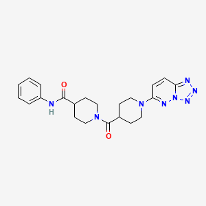 molecular formula C22H26N8O2 B7538080 N-phenyl-1-[1-(tetrazolo[1,5-b]pyridazin-6-yl)piperidine-4-carbonyl]piperidine-4-carboxamide 