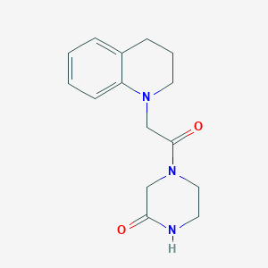 molecular formula C15H19N3O2 B7538134 4-[2-(3,4-dihydro-2H-quinolin-1-yl)acetyl]piperazin-2-one 