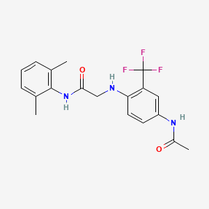molecular formula C19H20F3N3O2 B7538169 2-[4-acetamido-2-(trifluoromethyl)anilino]-N-(2,6-dimethylphenyl)acetamide 