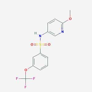molecular formula C13H11F3N2O4S B7538228 N-(6-methoxypyridin-3-yl)-3-(trifluoromethoxy)benzenesulfonamide 