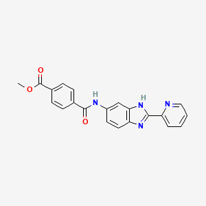 molecular formula C21H16N4O3 B7538235 methyl 4-[(2-pyridin-2-yl-3H-benzimidazol-5-yl)carbamoyl]benzoate 