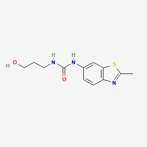 molecular formula C12H15N3O2S B7538256 1-(3-Hydroxy-propyl)-3-(2-methyl-benzothiazol-6-yl)-urea 