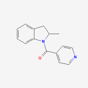 molecular formula C15H14N2O B7538260 (2-Methyl-2,3-dihydroindol-1-yl)-pyridin-4-ylmethanone 