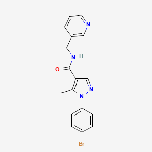 molecular formula C17H15BrN4O B7538266 1-(4-bromophenyl)-5-methyl-N-(pyridin-3-ylmethyl)pyrazole-4-carboxamide 