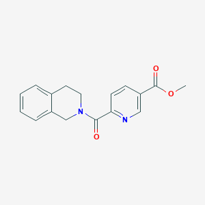 molecular formula C17H16N2O3 B7538287 methyl 6-(3,4-dihydro-1H-isoquinoline-2-carbonyl)pyridine-3-carboxylate 