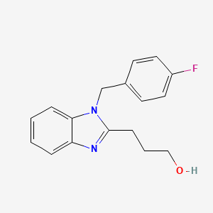 molecular formula C17H17FN2O B7538294 3-[1-(4-fluorobenzyl)-1H-benzimidazol-2-yl]propan-1-ol 