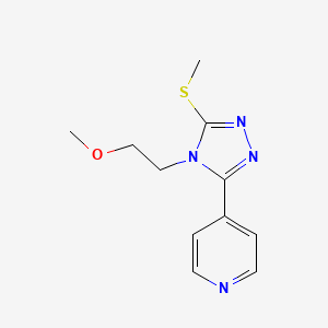 molecular formula C11H14N4OS B7538304 4-[4-(2-Methoxyethyl)-5-methylsulfanyl-1,2,4-triazol-3-yl]pyridine 