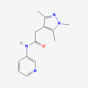 molecular formula C13H16N4O B7538309 N-pyridin-3-yl-2-(1,3,5-trimethylpyrazol-4-yl)acetamide 
