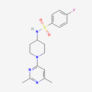 molecular formula C17H21FN4O2S B7538332 N-[1-(2,6-dimethylpyrimidin-4-yl)piperidin-4-yl]-4-fluorobenzenesulfonamide 