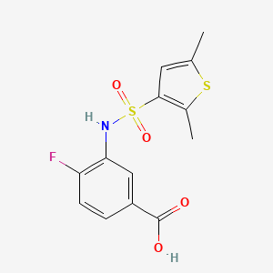 molecular formula C13H12FNO4S2 B7538343 3-[(2,5-Dimethylthiophen-3-yl)sulfonylamino]-4-fluorobenzoic acid 