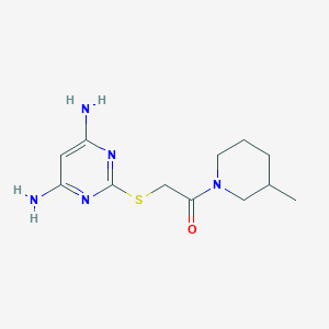 molecular formula C12H19N5OS B7538349 2-[(4,6-Diaminopyrimidin-2-yl)sulfanyl]-1-(3-methylpiperidin-1-yl)ethan-1-one 