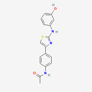 molecular formula C17H15N3O2S B7538355 N~1~-{4-[2-(3-hydroxyanilino)-1,3-thiazol-4-yl]phenyl}acetamide 