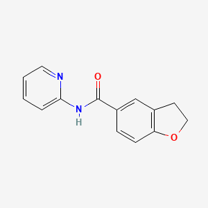 molecular formula C14H12N2O2 B7538373 N-pyridin-2-yl-2,3-dihydro-1-benzofuran-5-carboxamide 