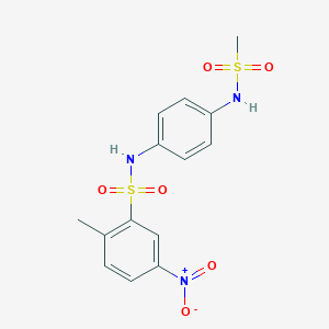 molecular formula C14H15N3O6S2 B7538376 N-[4-(methanesulfonamido)phenyl]-2-methyl-5-nitrobenzenesulfonamide 