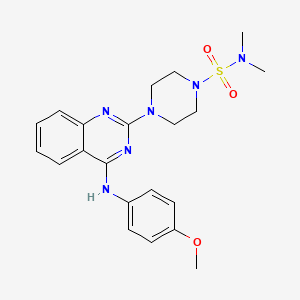 molecular formula C21H26N6O3S B7538378 4-{4-[(4-methoxyphenyl)amino]quinazolin-2-yl}-N,N-dimethylpiperazine-1-sulfonamide 