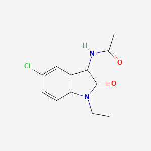 molecular formula C12H13ClN2O2 B7538386 N-(5-chloro-1-ethyl-2-oxo-2,3-dihydro-1H-indol-3-yl)acetamide 
