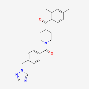 molecular formula C24H26N4O2 B7538394 (2,4-Dimethylphenyl)-[1-[4-(1,2,4-triazol-1-ylmethyl)benzoyl]piperidin-4-yl]methanone 
