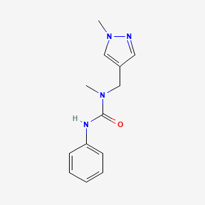 molecular formula C13H16N4O B7538404 1-Methyl-1-[(1-methylpyrazol-4-yl)methyl]-3-phenylurea 