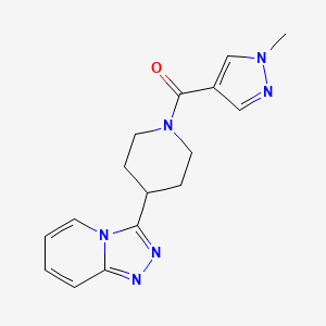 molecular formula C16H18N6O B7538412 (1-Methylpyrazol-4-yl)-[4-([1,2,4]triazolo[4,3-a]pyridin-3-yl)piperidin-1-yl]methanone 
