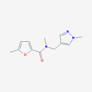 molecular formula C12H15N3O2 B7538413 N,5-dimethyl-N-[(1-methylpyrazol-4-yl)methyl]furan-2-carboxamide 