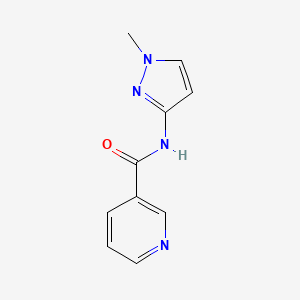 molecular formula C10H10N4O B7538425 N-(1-methylpyrazol-3-yl)pyridine-3-carboxamide 