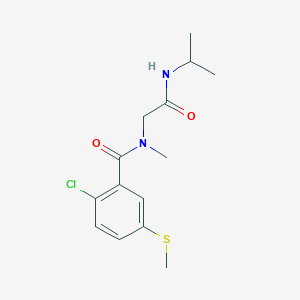 molecular formula C14H19ClN2O2S B7538449 2-chloro-N-methyl-5-methylsulfanyl-N-[2-oxo-2-(propan-2-ylamino)ethyl]benzamide 