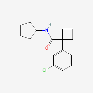 molecular formula C16H20ClNO B7538453 1-(3-chlorophenyl)-N-cyclopentylcyclobutane-1-carboxamide 