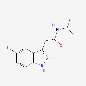 molecular formula C14H17FN2O B7538459 2-(5-fluoro-2-methyl-1H-indol-3-yl)-N-propan-2-ylacetamide 