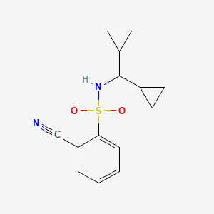 molecular formula C14H16N2O2S B7538467 2-cyano-N-(dicyclopropylmethyl)benzenesulfonamide 