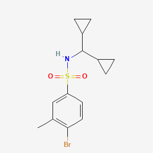 molecular formula C14H18BrNO2S B7538481 4-bromo-N-(dicyclopropylmethyl)-3-methylbenzenesulfonamide 