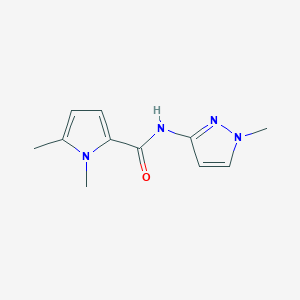 molecular formula C11H14N4O B7538483 1,5-dimethyl-N-(1-methylpyrazol-3-yl)pyrrole-2-carboxamide 