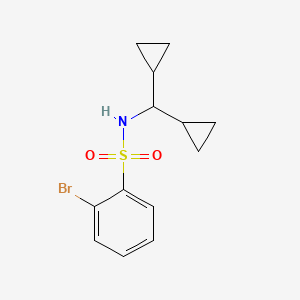 molecular formula C13H16BrNO2S B7538485 2-bromo-N-(dicyclopropylmethyl)benzenesulfonamide 
