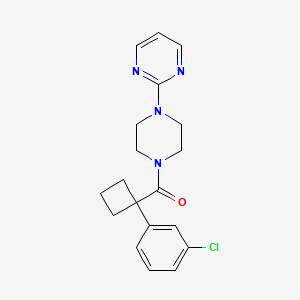 [1-(3-Chlorophenyl)cyclobutyl]-(4-pyrimidin-2-ylpiperazin-1-yl)methanone