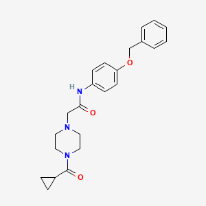 2-[4-(cyclopropanecarbonyl)piperazin-1-yl]-N-(4-phenylmethoxyphenyl)acetamide